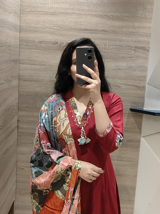 Gulnaar Charm Kurti Pant Dupatta Set Suit