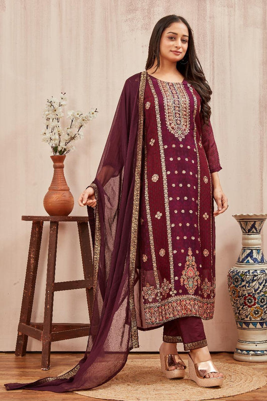 Zareen Zulf Embroidered Kurti Pant Dupatta Set Suit