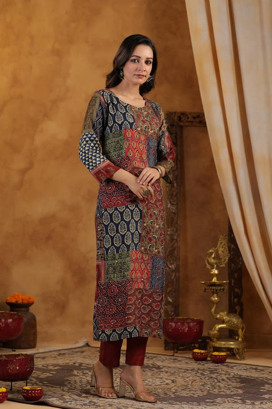 Rang-E-Patch Kurti Pant Set