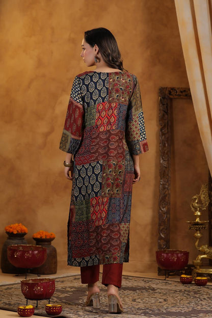Rang-E-Patch Kurti Pant Set