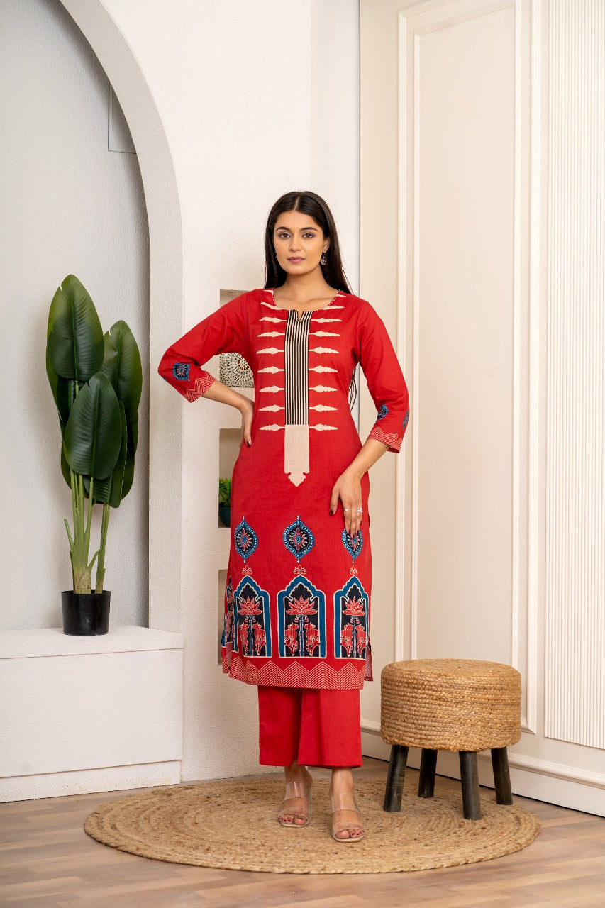 Gulnaar Jaipuri Charm Kurti Pant Dupatta Suit Set