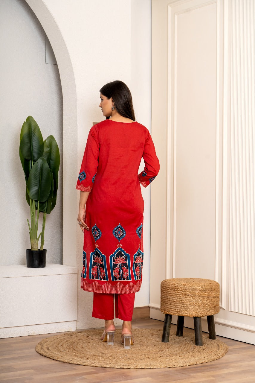 Gulnaar Jaipuri Charm Kurti Pant Dupatta Suit Set