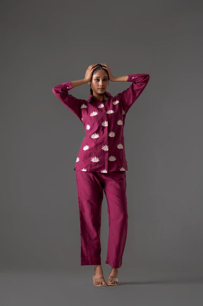 Lotus Bloom Banarasi Mul Chanderi Co-ord Set