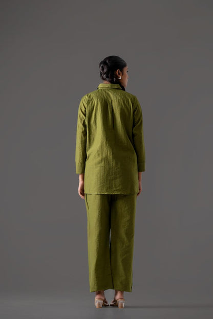 Lotus Verde Banarasi Mul Chanderi Co-ord Set