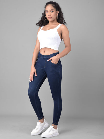 Comfort Lady Navy Blue Stretchable Denim Jeggings