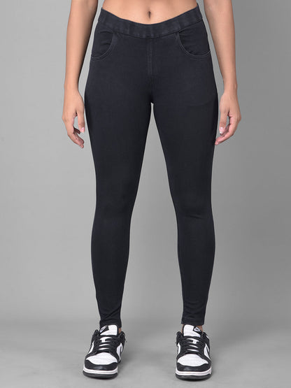 Comfort Lady Black Stretchable Denim Jeggings