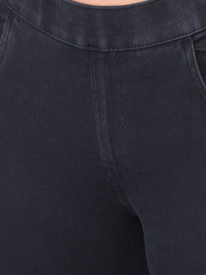 Comfort Lady Black Stretchable Denim Jeggings