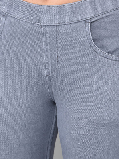 Comfort Lady Ash Grey Stretchable Denim Jeggings