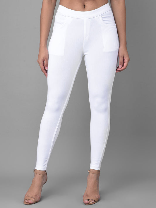 Comfort Lady Frost White Stretchable Denim Jeggings
