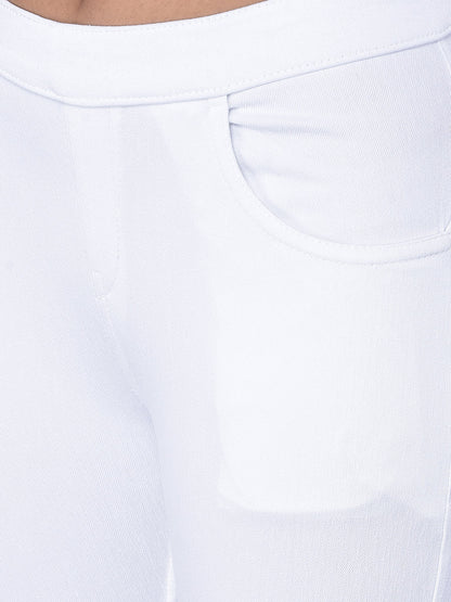 Comfort Lady Frost White Stretchable Denim Jeggings
