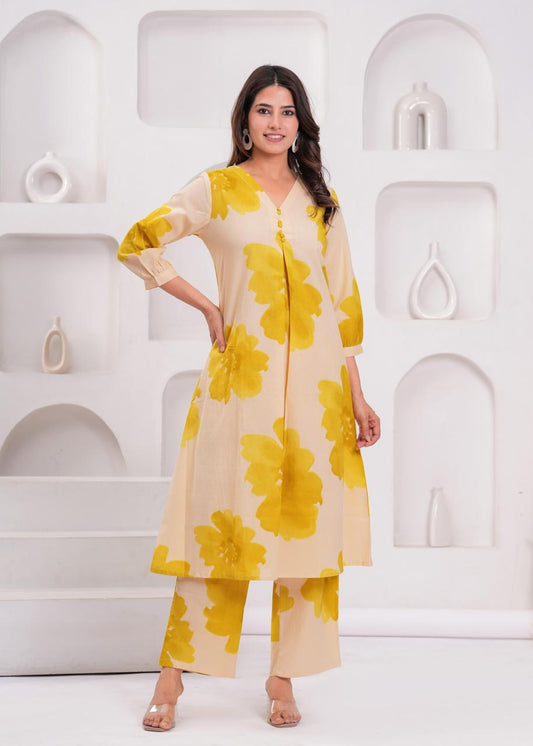 Saanvi Sunshine Bloom Kurti Pant Set