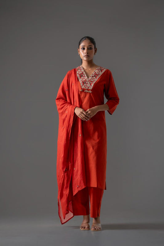 Heer Kumkum Kurti Pant Dupatta Set Suit