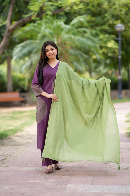 Ira Phalsa Kurti Pant Dupatta Set Suit