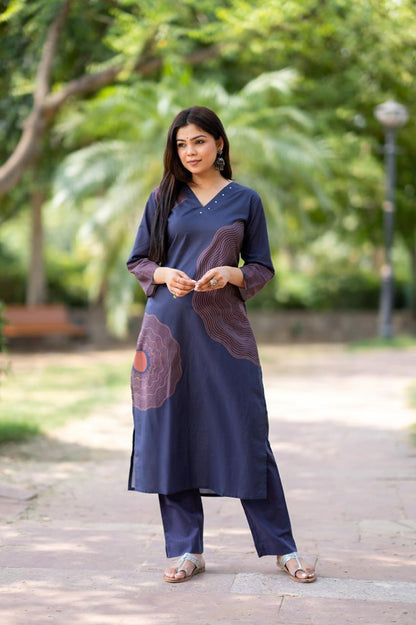 Ira Neel Kurti Pant Dupatta Set Suit