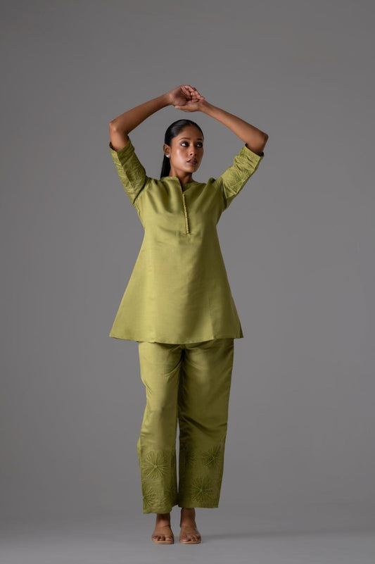 Regal Charm Silk Embroidered Co-ord Set