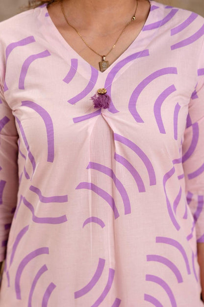 Lavender Arc Pure Jaipuri Soft Cotton Co-ord Set