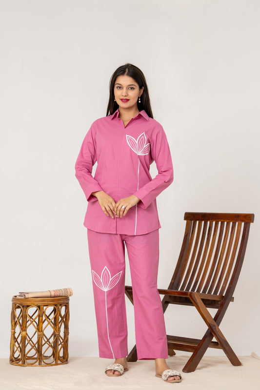 Blush Lotus Cotton Co-ord Set