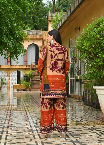 Amber Glow Shell Mirror Work Co-ord Set