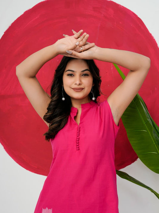 Pink Pure Jaipuri Cotton Digital Print Co-ord Set