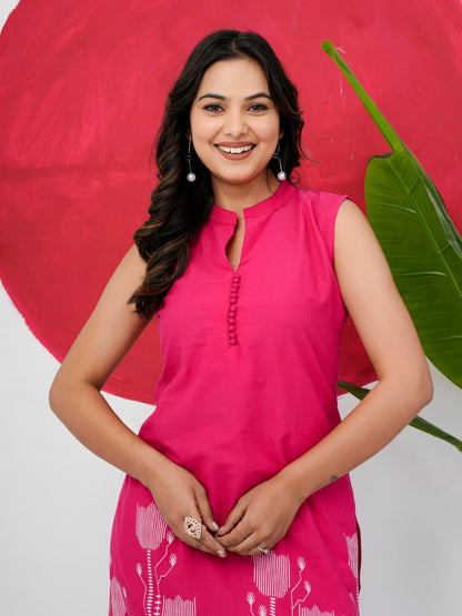 Pink Pure Jaipuri Cotton Digital Print Co-ord Set