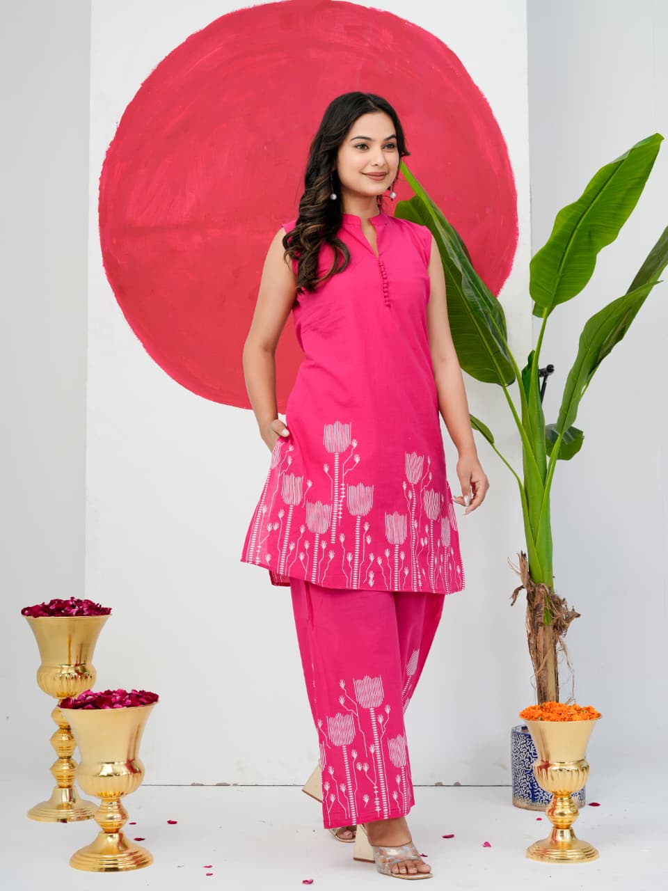 Pink Pure Jaipuri Cotton Digital Print Co-ord Set