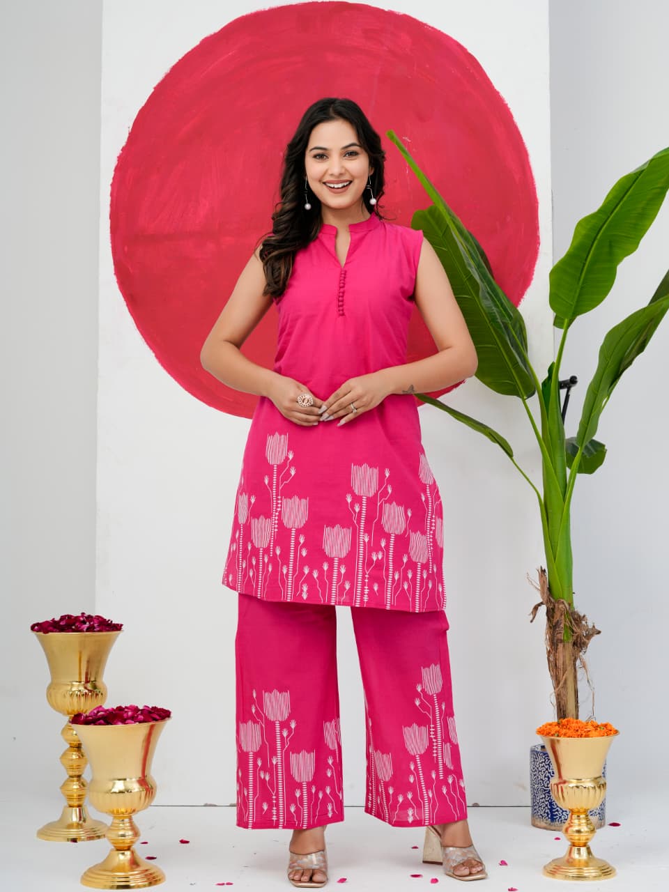 Pink Pure Jaipuri Cotton Digital Print Co-ord Set
