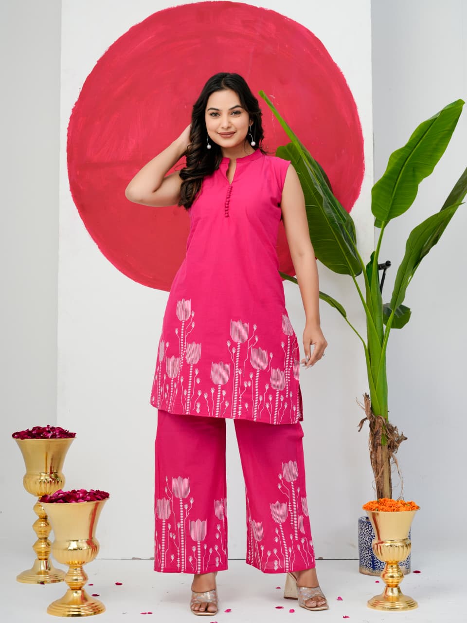 Pink Pure Jaipuri Cotton Digital Print Co-ord Set