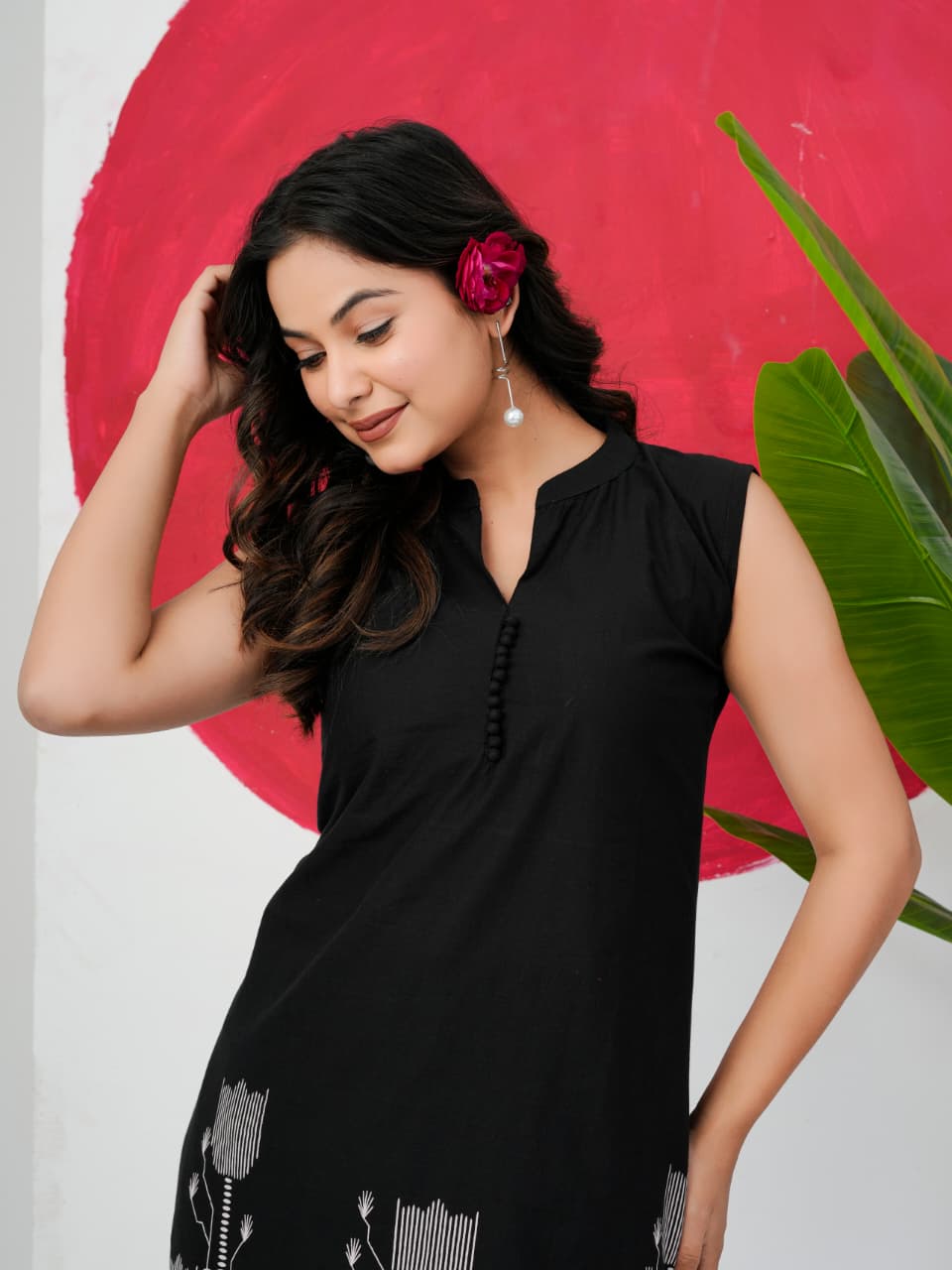 Black Pure Jaipuri Cotton Digital Print Co-ord Set
