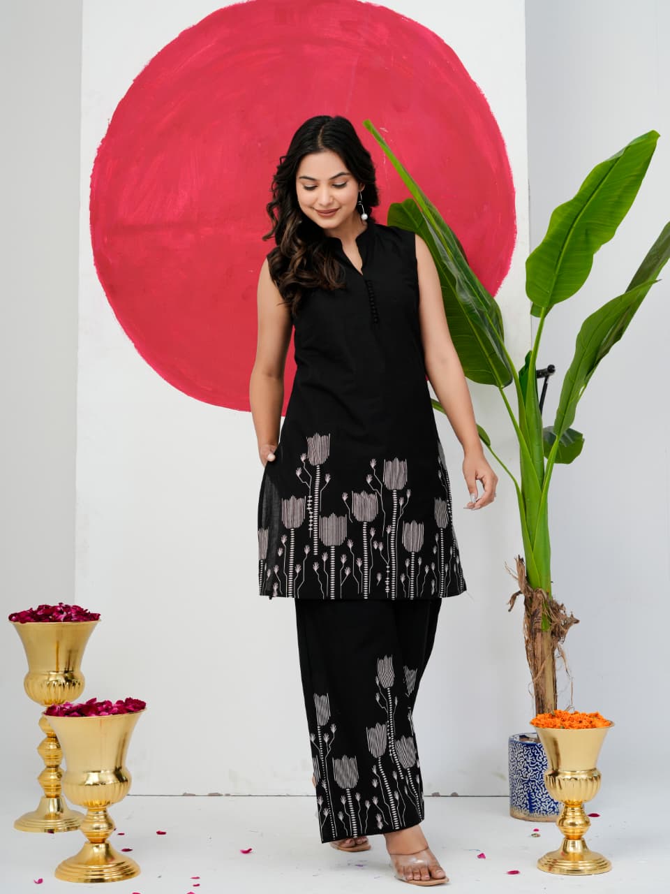 Black Pure Jaipuri Cotton Digital Print Co-ord Set
