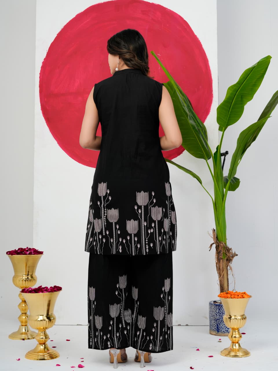 Black Pure Jaipuri Cotton Digital Print Co-ord Set