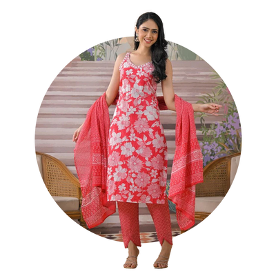 Kurti Pant Dupatta Sets Suit