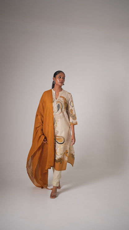 Aafreen Mustard Pure Jaipuri Cotton Suit Set